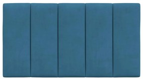 Almofadão de cabeceira 90 cm veludo azul