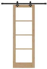 Conjunto de Porta Deslizante vidaXL 73.5x211 cm Madeira Maciça de Pinh