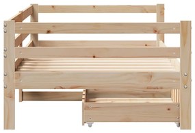 Sofá-cama com gavetas 80x200 cm madeira de pinho maciça