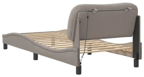 Estrutura de cama com LED sem colchão 80x200 cm tecido