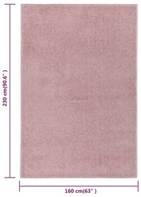 Tapete de pelo curto 160x230 cm rosa