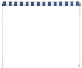 Toldo retrátil 150x150 cm azul e branco
