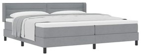 Cama Box com Colchão - Cinza Claro - 200 x 200 cm - Tecido