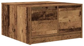 Mesa de centro com gavetas 70,5x70x40 cm madeira velha