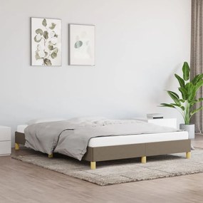 Cama sem colchão 160x200 cm tecido castanho-acinzentado