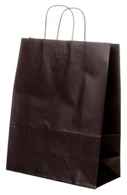 Saco Papel Kraft Asa Retorcida Preto 32X14X40cm