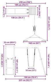Conjunto de brincar para exterior madeira de pinho impregnada