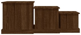 Mesas de centro 3 pcs derivados de madeira carvalho castanho