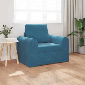 vidaXL Sofá Cama 2 em 1 Azul 98x71x83 cm Veludo