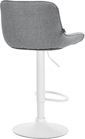 Banco alto em tecido com estrutura branca 85-106 x 49 x 51 cm cinzento