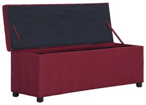 Banco c/ compart. de arrumação 116 cm poliéster vermelho tinto