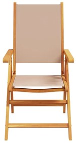 Cadeiras jardim reclin. 4 pcs tecido/madeira maciça