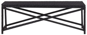 Banco de jardim 120 cm vime PE preto