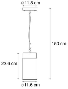 Candeeiro suspenso moderno preto IP44 - Jarra Moderno