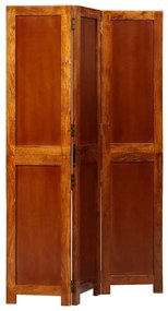 Divisor de Ambiente 3 Painéis Castanho Mel 35x1.5x160 cm Madeira Sólid
