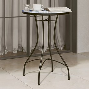 vidaXL Mesa bistrô em mosaico Ø50x70 cm cerâmica azul e branco