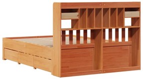 Cama com estante sem colchão 140x200 cm pinho maciço