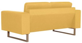 Sofá de 2 lugares em tecido amarelo