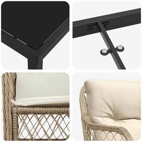 Conjunto de Jantar de Jardim com 5 Peças da , com Almofadas Beiges em