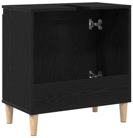 Gabinete de Pia vidaXL Preto Carvalho 58x33x60 cm Madeira Engenharia