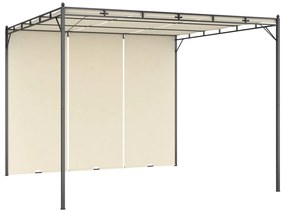 Gazebo de jardim com cortina lateral 3x3x2,25m cor creme