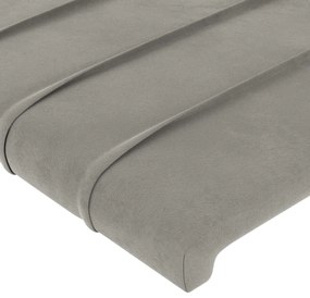 Estrutura de cama sem colchão 120x200 cm veludo cinzento-claro