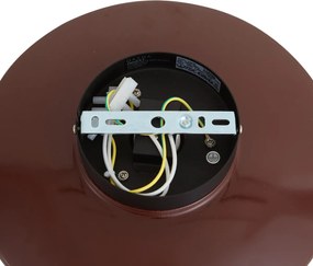 Plafon Retro Vermelho Escuro com Vidro Opalino - Lila