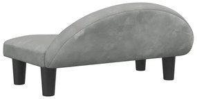 Cama para cães 70x52x30 cm veludo cinzento-claro