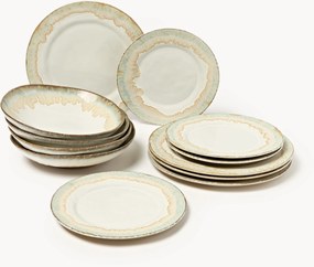 Conjunto de loiça artesanal Myrtille, 4 pessoas, conjunto de 12