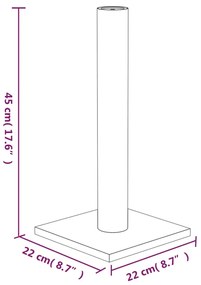 Poste arranhador para gatos 22x22x45 cm cinza-claro