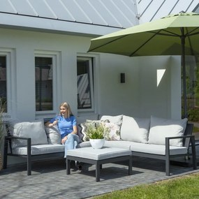 Cobertura para lounge de exterior 255x255x70 cm cinzento