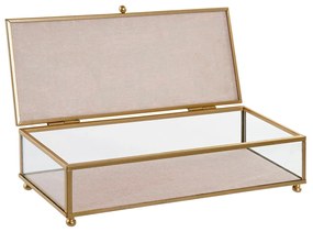 Guarda-Joias DKD Home Decor New Hygge Cristal Bege Cor de Rosa Metal 25 x 10 x 5 cm (2 Unidades)