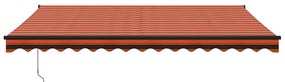Toldo retrátil automático 4,5x3 m laranja e castanho