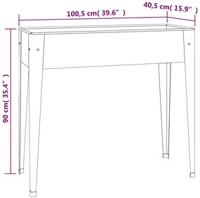 Vaso/floreira de jardim 100,5x40,5x90 cm aço galvanizado