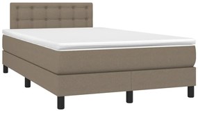 Cama box spring colchão/LED 120x190cm tecido cinza-acastanhado