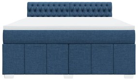 Cama com molas/colchão 180x200 cm tecido azul