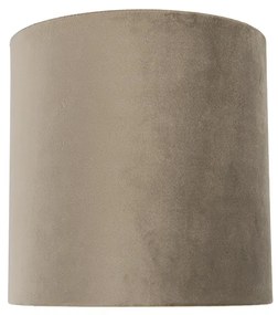 Abajur de veludo Taupe 20/20/20 com interior dourado