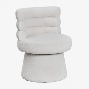 Pacote De 2 Cadeiras De Jantar Giratórias Estofadas Protea Bouclé Branco - Sklum