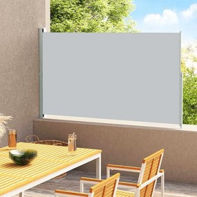 Toldo lateral retrátil para pátio 220x300 cm cinzento