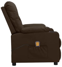 Cadeira de massagens couro artificial castanho