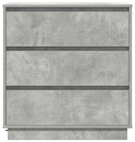 Cômoda de Cabeceira vidaXL com LED Cinza Concreto 71x34,5x75 cm Madeir