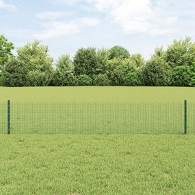 Cerca de Arame Soldado com 5 Postes em U Verde 0.4x10 m Aço