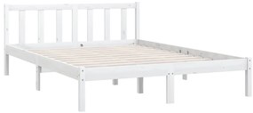 Estrutura de cama 140x190 cm pinho maciço branco