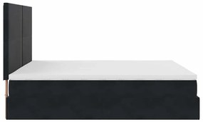 Estrutura de cama otomana com colchões 180x200cm veludo preto