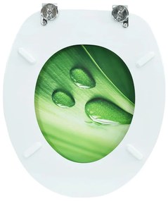 Assento sanita c/ tampa MDF design gotas de água verde