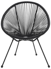 Cadeiras lua para jardim 2 pcs vime preto