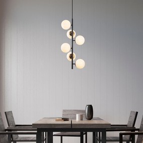 Candeeiro Chandelier Fazli – Preto Antique Cream – 40 x 40 x 86-176 cm