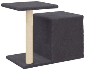 Árvore gatos c/ postes arranhadores sisal 50,5 cm cinza-escuro