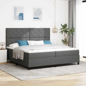 vidaXL Cama Box com Colchão e LED em Cinza Escuro, 200x200 cm