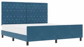 Cama de Veludo Azul Escuro vidaXL 180x200 cm